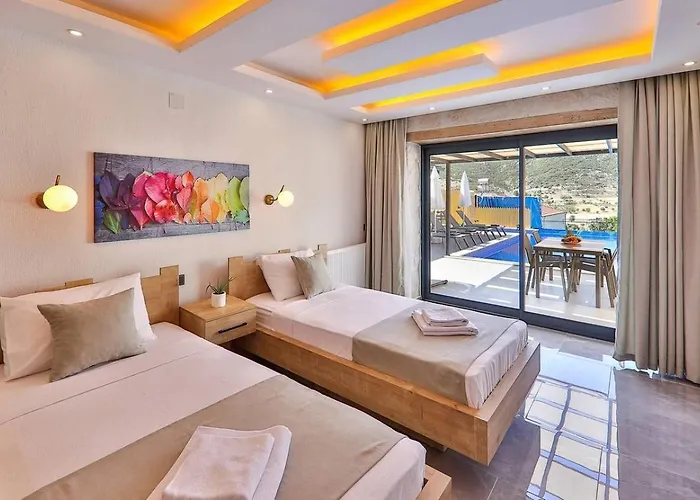Villa Saribelen 2 Bedroom Secluded With Private Pool Hot Tub Kalkan